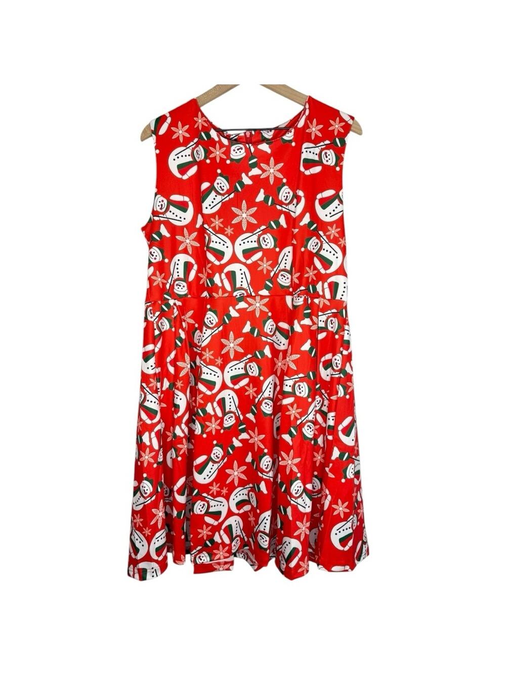 NWT Red Snowman Christmas Holiday Dress Stretchy Winter plus size 16W